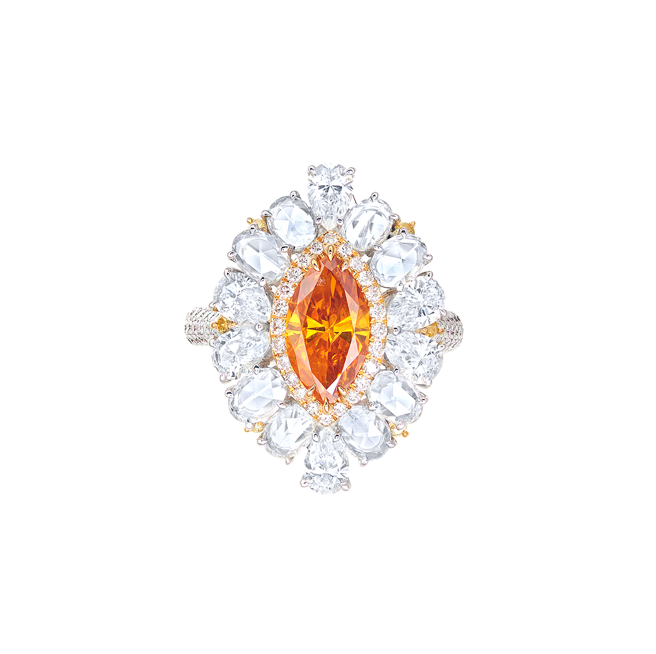 GIA 1.38CT橘鑽戒
FANCY DEEP ORANGE COLOURED DIAMOND AND DIAMOND RING