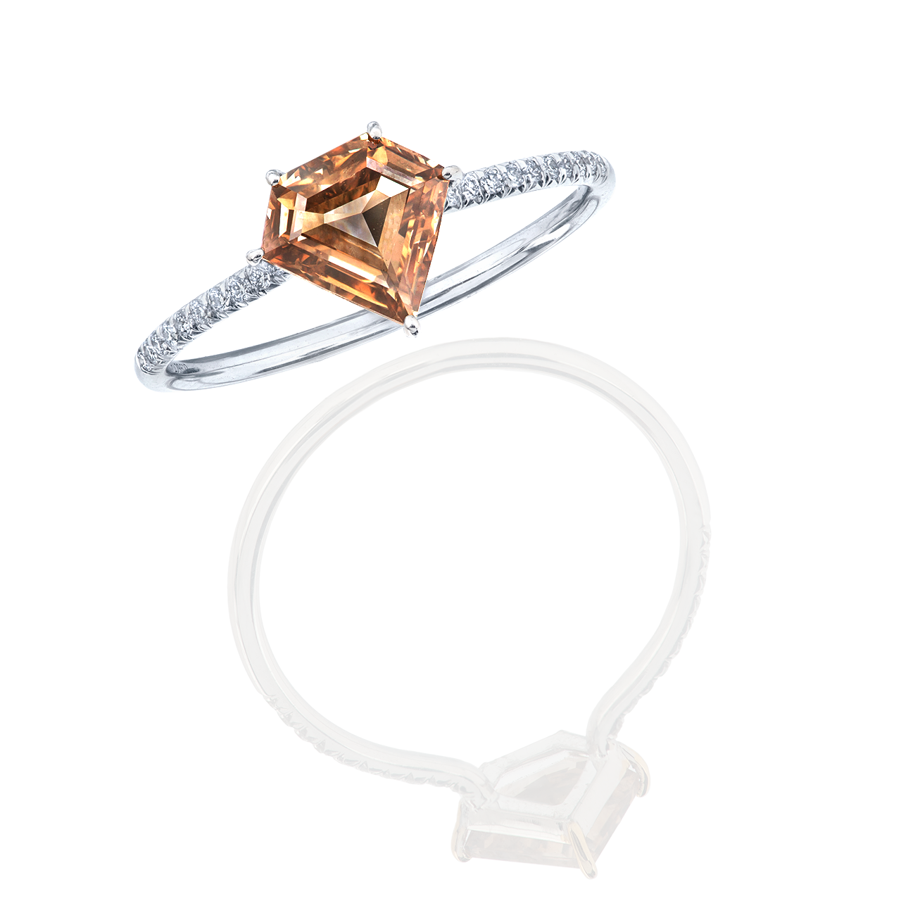 0.96 克拉 棕鑽戒 
Fancy Brown Colored and Diamond Ring