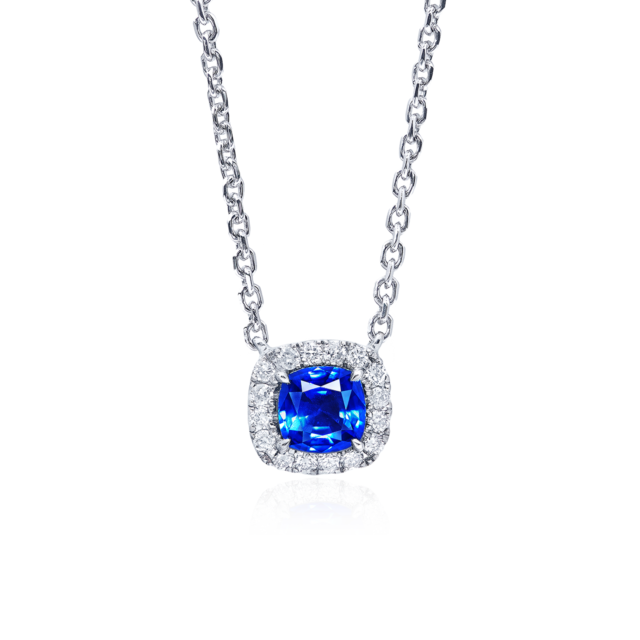0.59克拉 斯里蘭卡無燒皇家藍藍寶石墜鍊
Sri Lanka Royal Blue Sapphire and 
Diamond Pendant Necklace