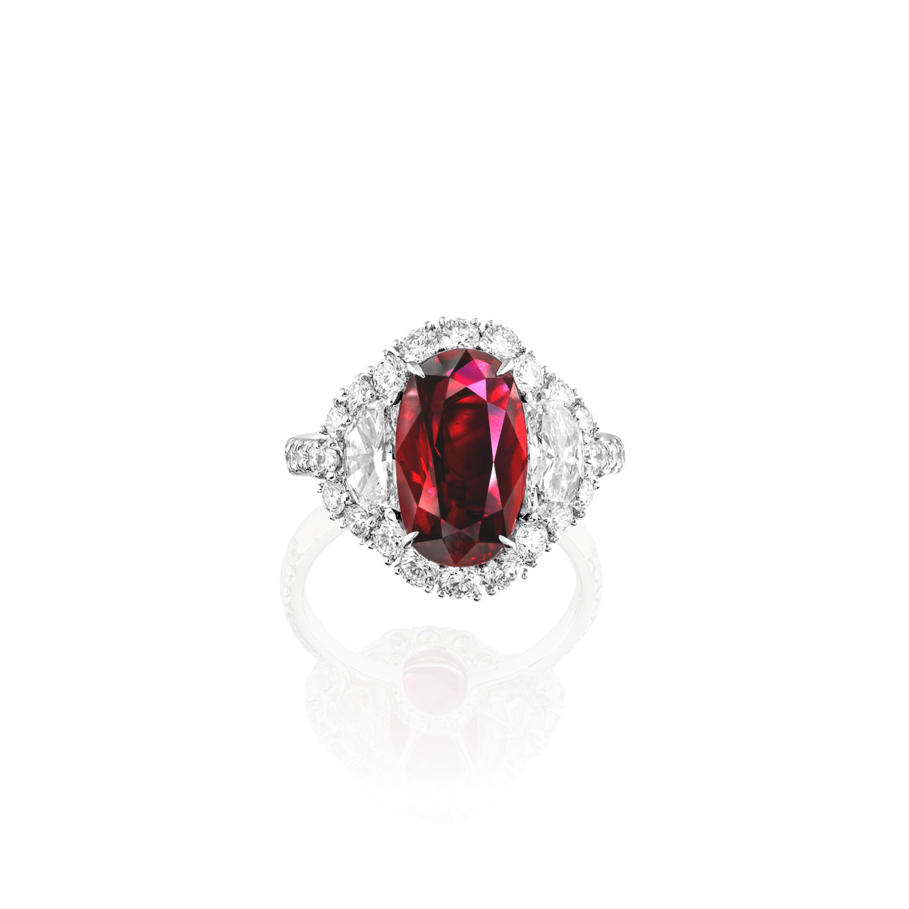 GRS 4.22 克拉 天然無燒紅寶戒
Ruby Ring (No Indications
Of Thermal Treatment)
