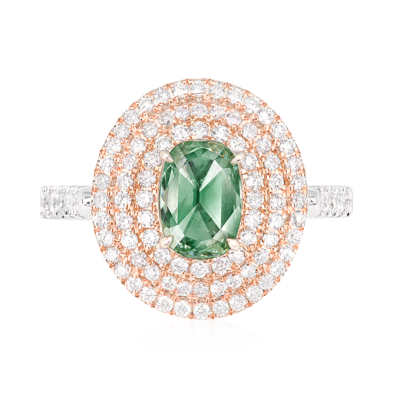 GIA 綠鑽戒 0.62 克拉