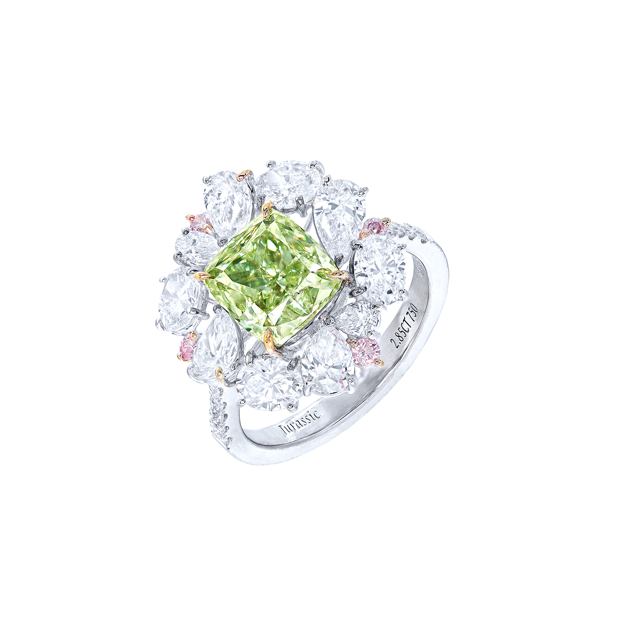 GIA 2.85克拉 灰黃綠彩鑽戒
Fancy Grayish Yellowish Green
Colored Diamond Ring