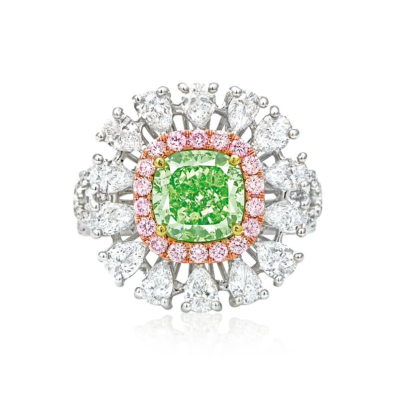 GIA 綠鑽戒 1.74 克拉