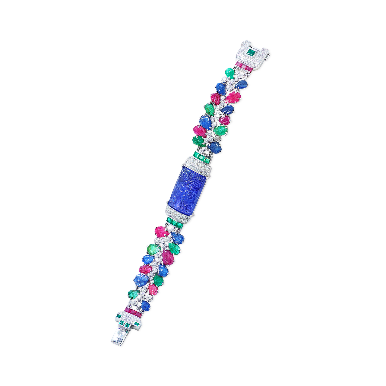 20.44克拉 丹泉石鑽石手鍊
Tanzanite, Multi- Colored 
Gemstone and Diamond Bracelet