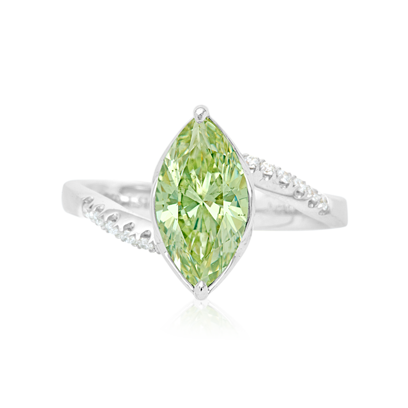 GIA 黃綠鑽戒 1.51 克拉