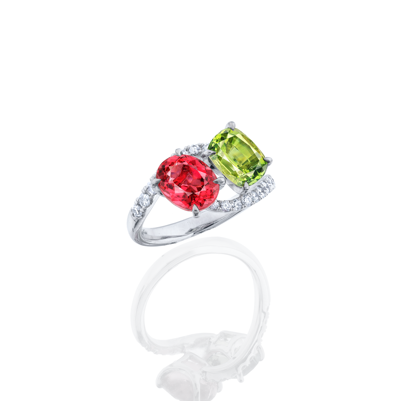 2.22 克拉 剛玉 12.95 克拉 紅碧璽戒 Corundum and Red Spinel Ring
