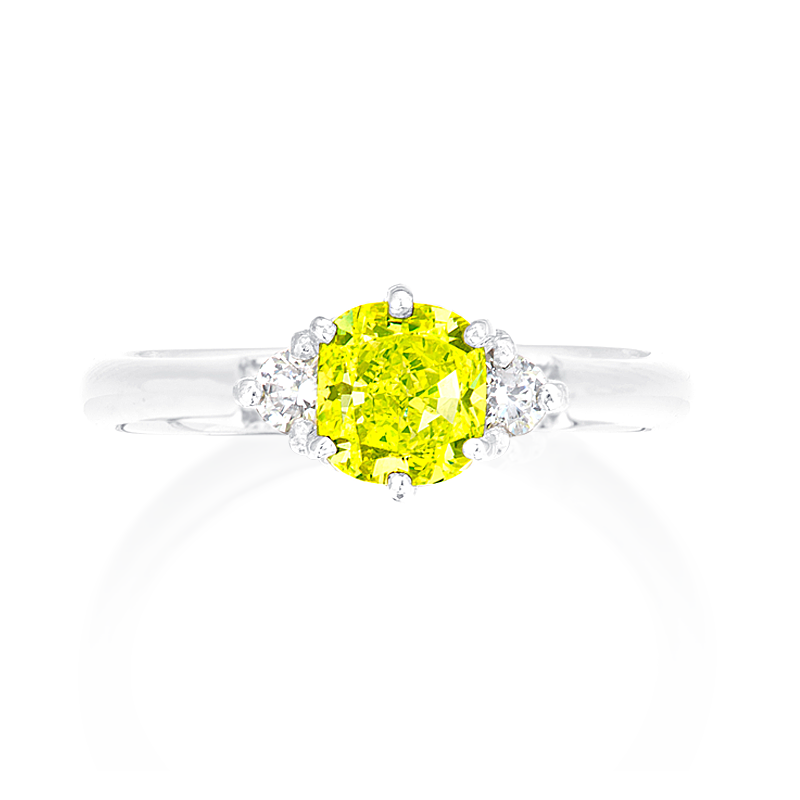 GIA 黃綠鑽戒 0.62 克拉