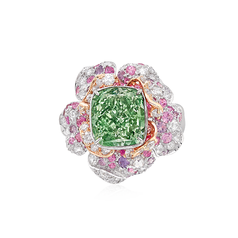 GIA 綠鑽戒 3.51 克拉