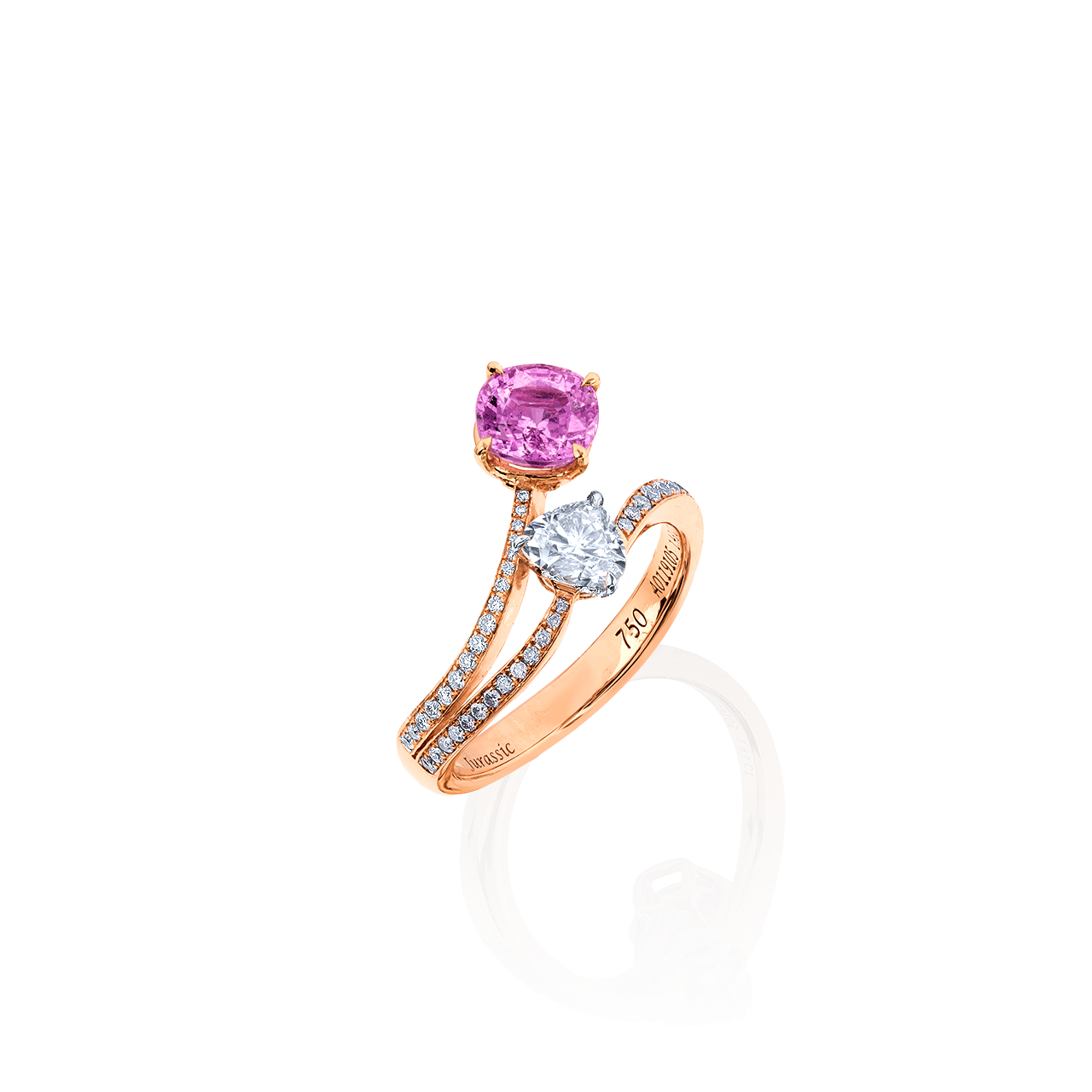GIA 1.43克拉 粉剛鑽石戒
GIA Pink Sapphire Diamond Ring