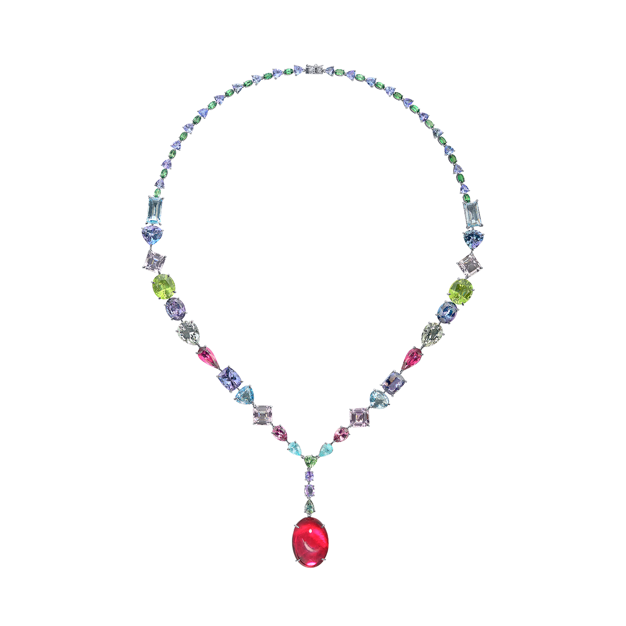 51.85克拉 紅寶碧璽套鍊
Rubellite, Multi- Colored Tourmaline Necklace