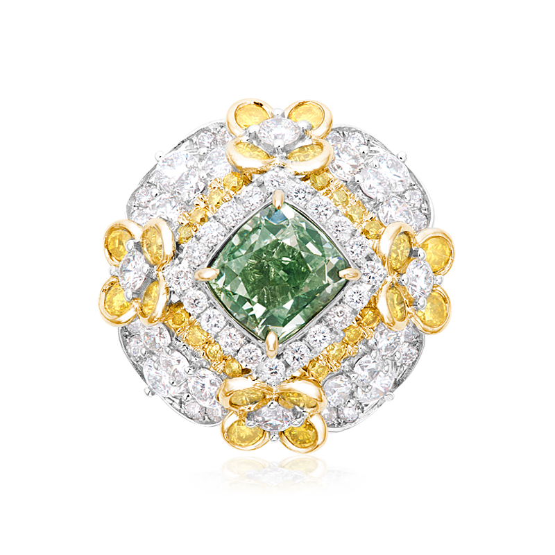 GIA 綠鑽戒 2.45 克拉