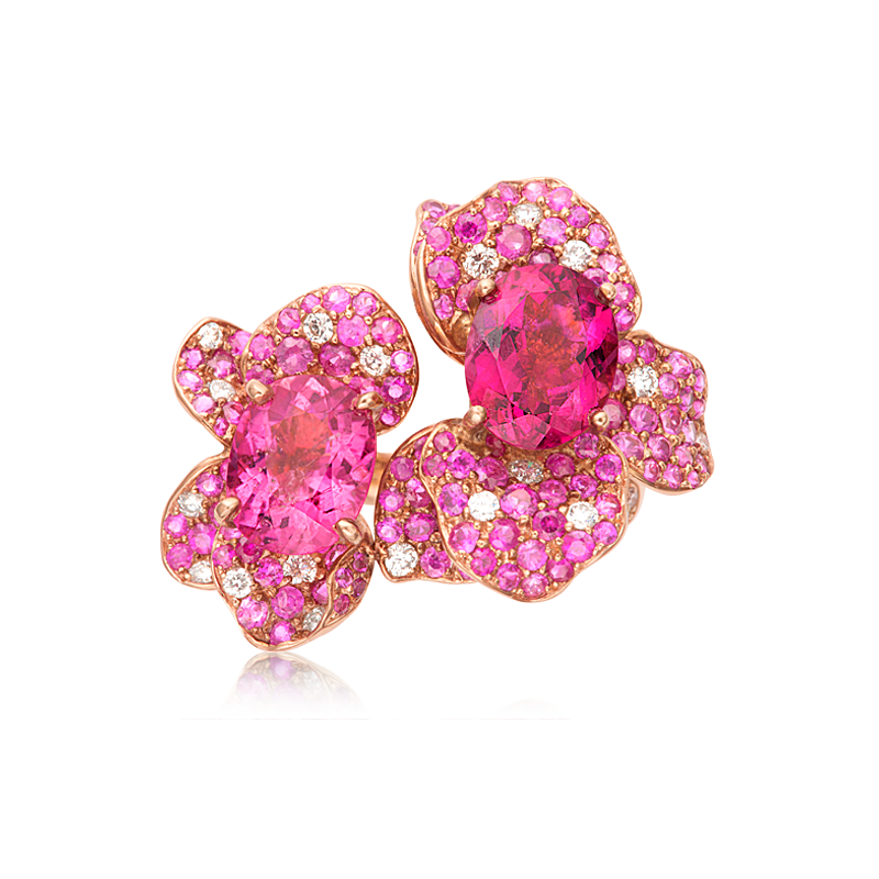 紅碧璽玫瑰戒 5.13 克拉