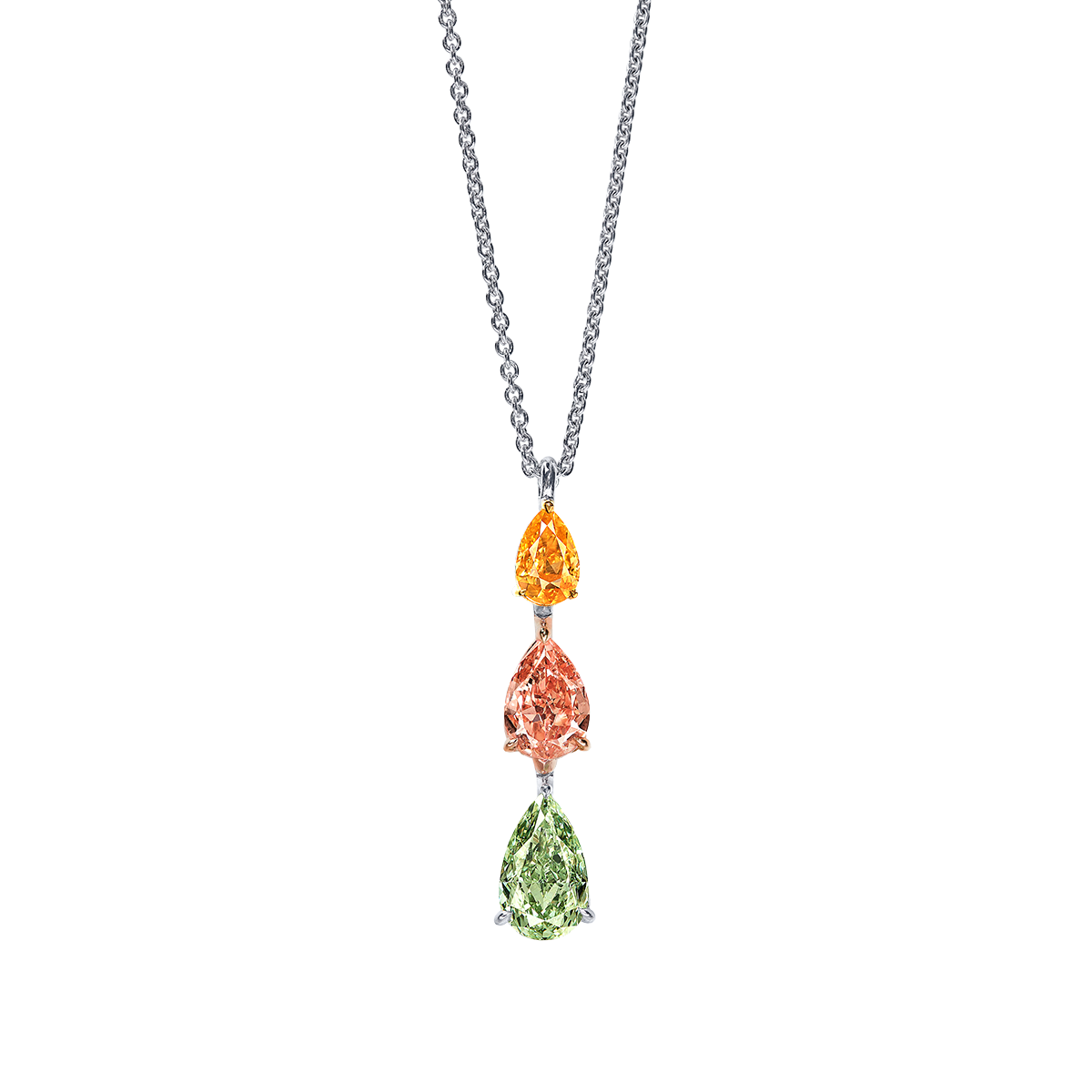 GIA 6.17克拉 彩鑽鑽石墜鍊
Multi-Colored Diamond and
Diamond Pendant Necklace
