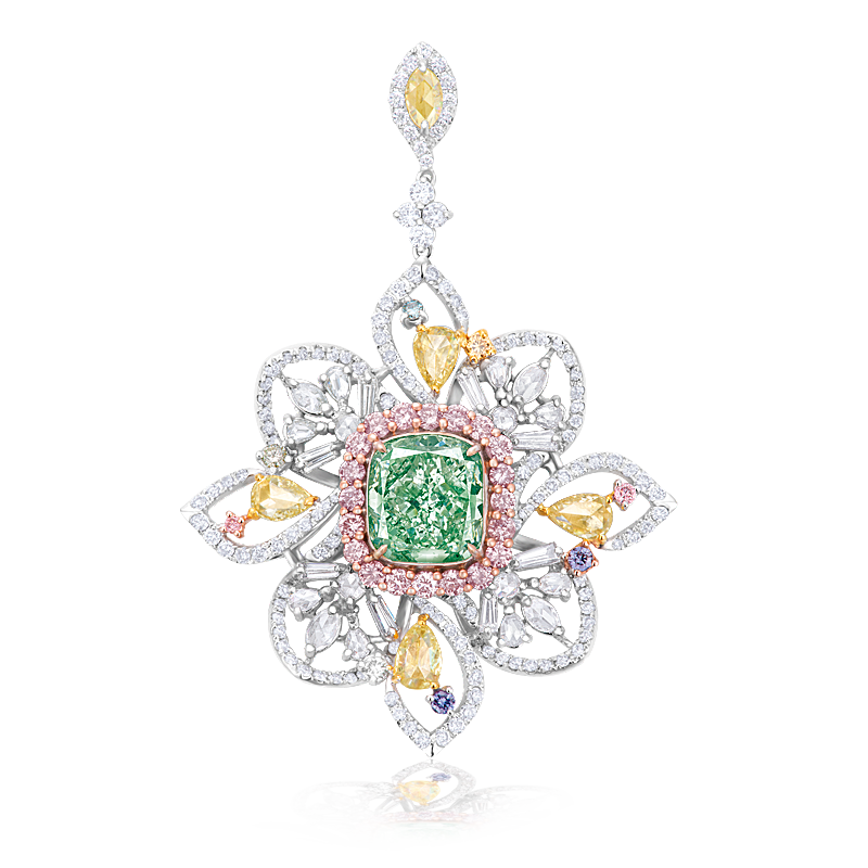 GIA 綠鑽墜 3.51 克拉