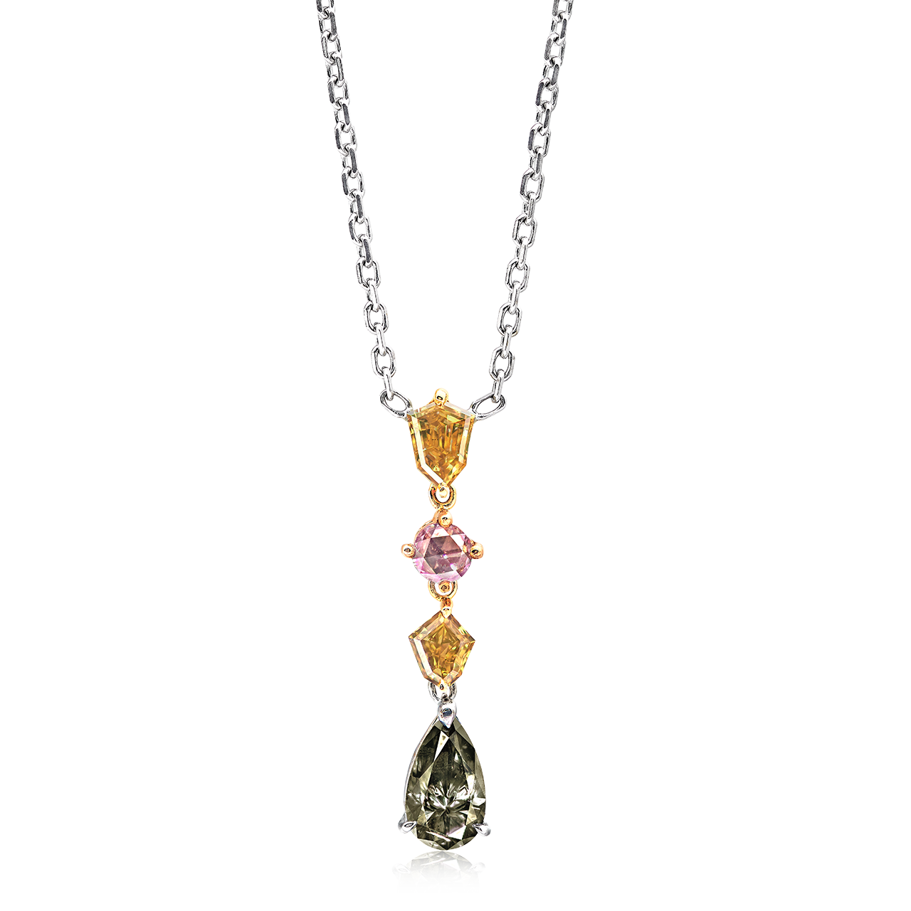 GIA 0.41克拉 彩鑽小套鍊
Multi- Colored Diamond Necklace