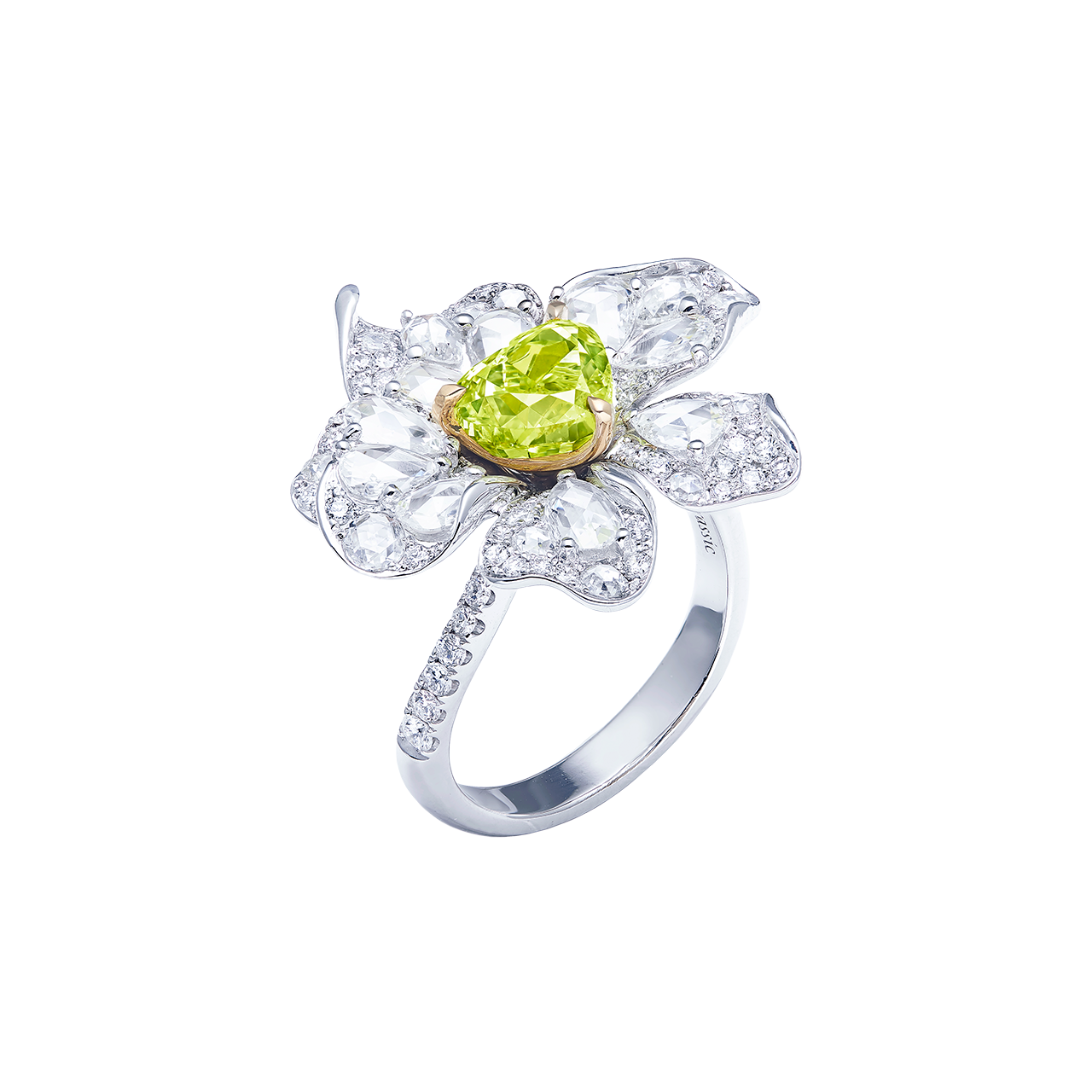 GIA 2.01克拉 濃彩黃綠鑽鑽戒