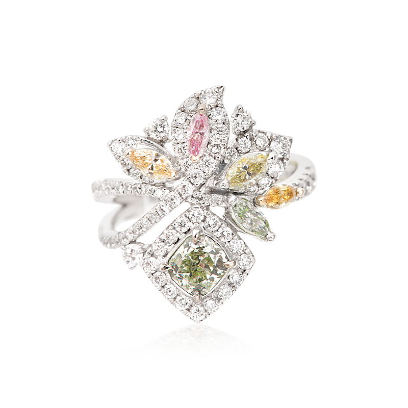 GIA 綠鑽戒 0.46 克拉