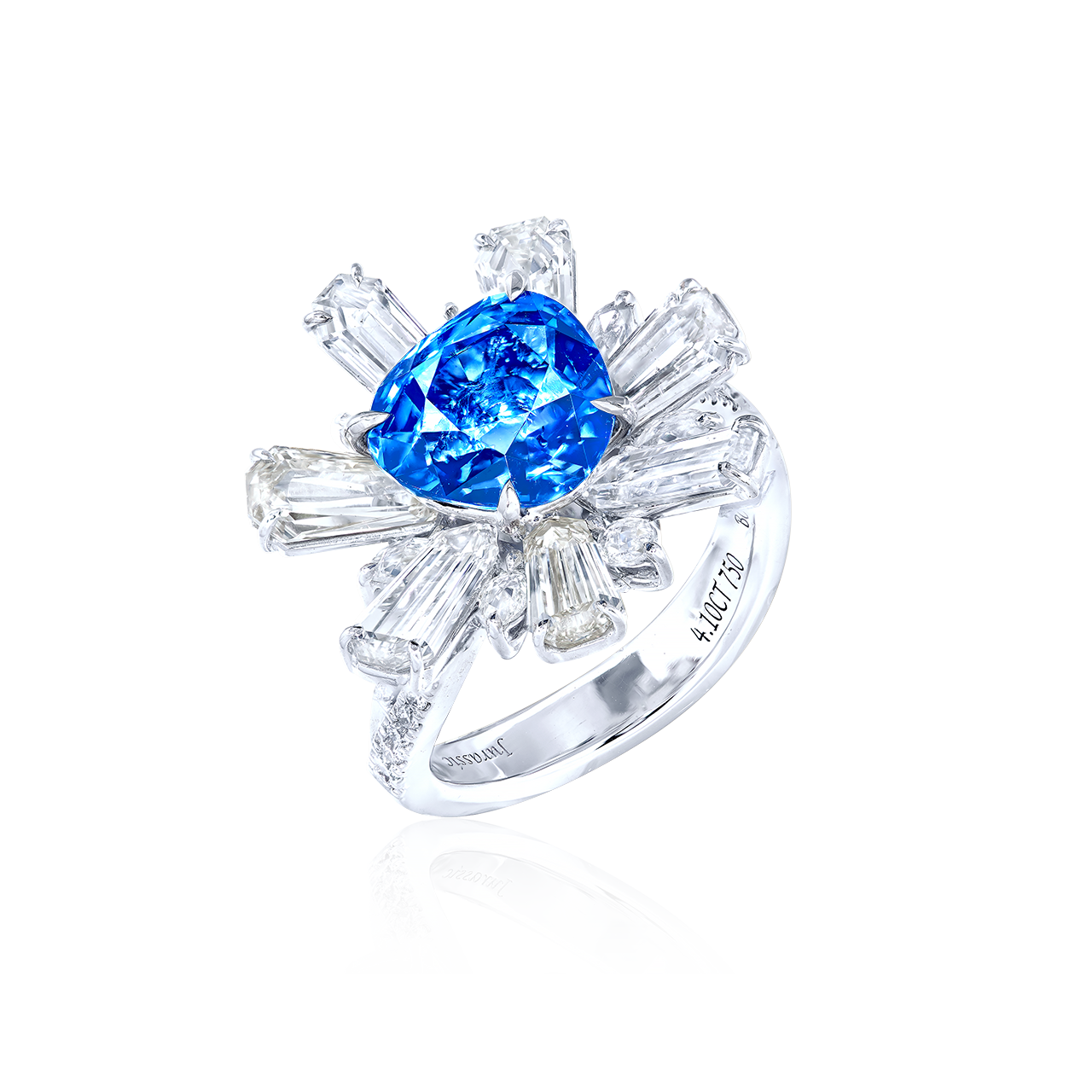 4.10 克拉 越南天然無燒鈷藍尖晶鑽戒
VIETNAM COBALT BLUE SPINEL 
AND DIAMOND RING