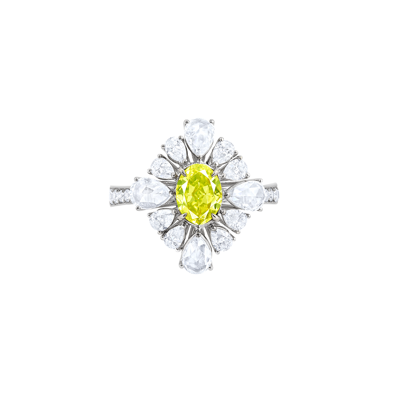 GIA 0.80克拉 濃彩綠黃鑽裸石戒
FANCY INTENSE GREENISH YELLOW
COLOURED DIAMOND AND DIAMOND RING