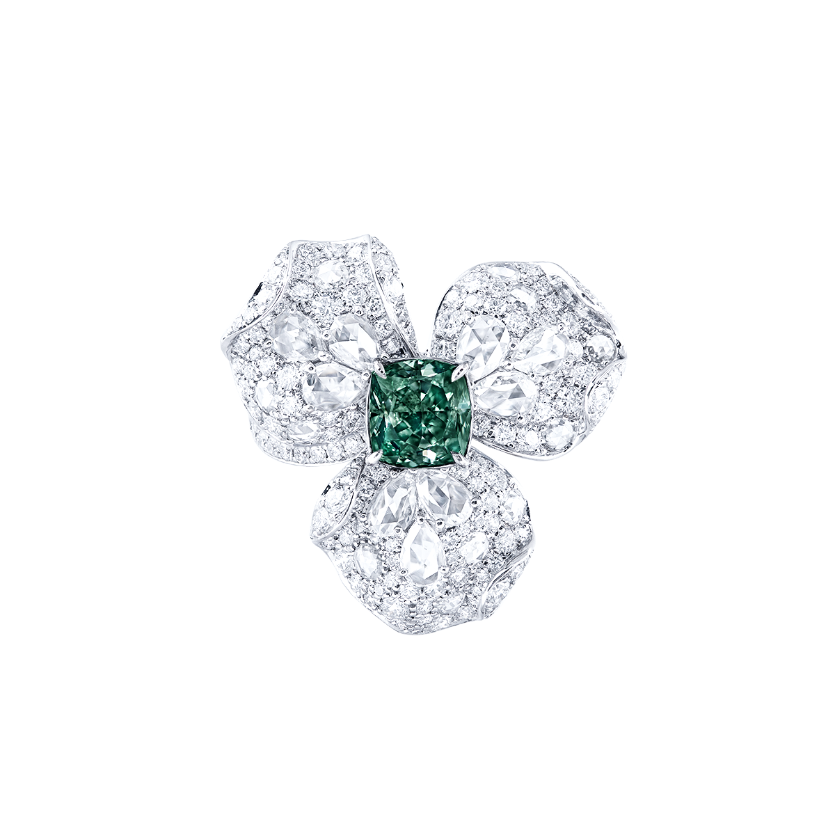 GIA 1.93 克拉 深彩綠鑽鑽戒
Fancy Deep Green Colored 
Diamond and Diamond Ring