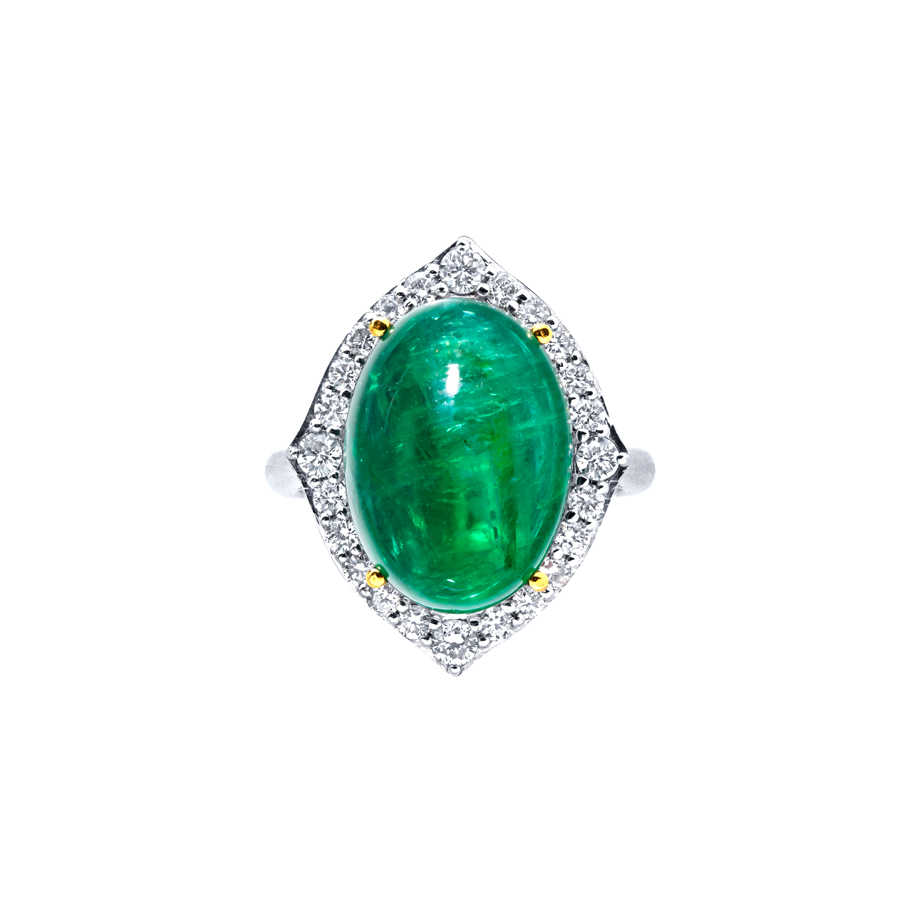 10.85克拉  尚比亞祖母綠鑽戒
Vivid Green Emerald from Zambia 
and Diamond Ring