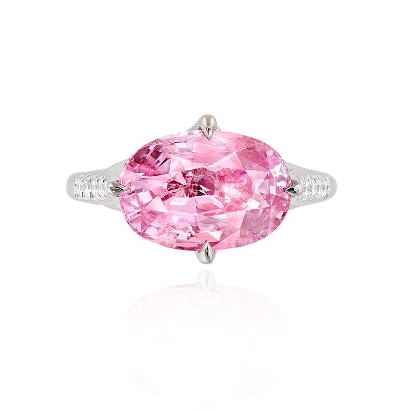 GUB 5.58克拉 斯里蘭卡天然無燒粉剛鑽戒
Sri Lanka Pink Sapphire And
Diamond Ring