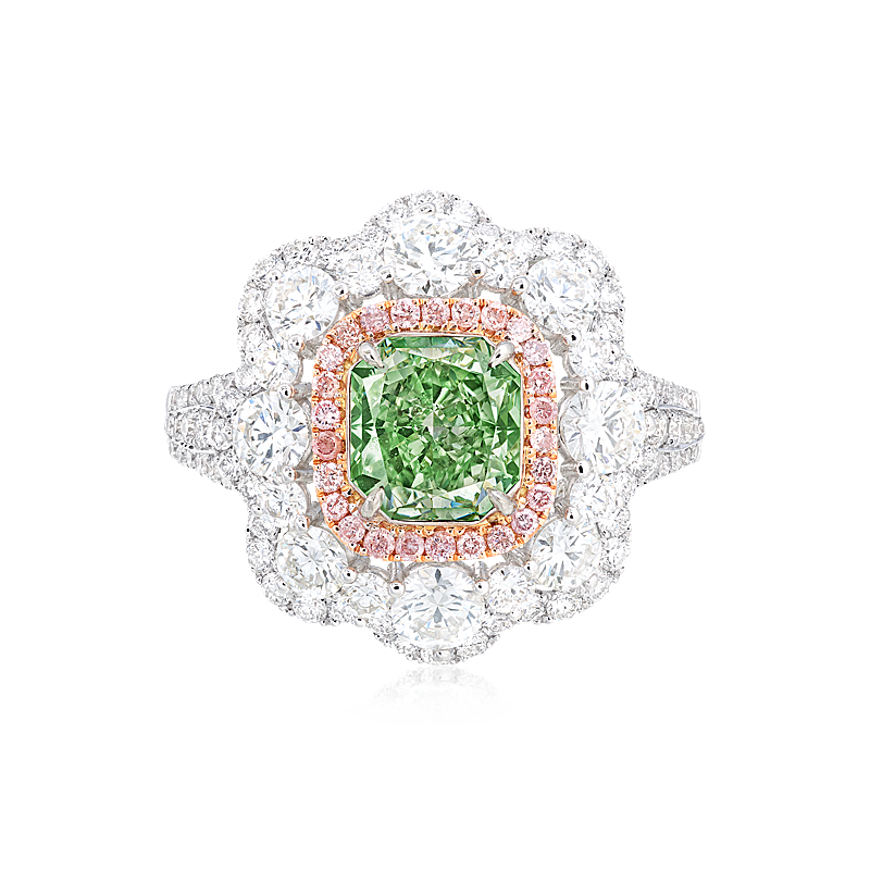 GIA 綠鑽戒 1.05 克拉
