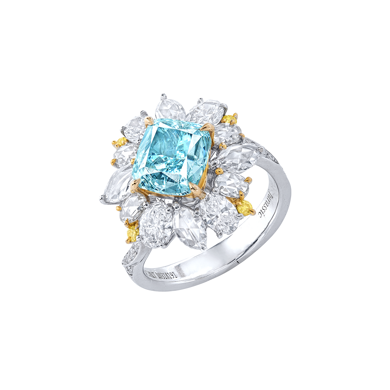 GIA 3.02克拉 綠藍彩鑽鑽戒
FANCY GREEN-BLUE DIAMOND
AND DIAMOND RING