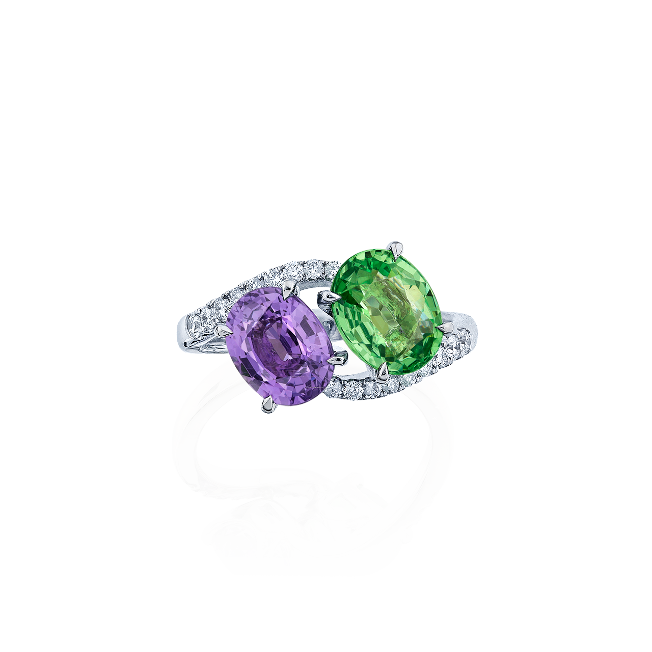 1.99克拉 沙弗萊 2.06克拉 紫剛戒 Tsavorite and Amethyst Ring