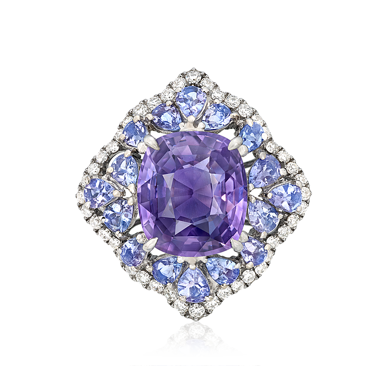 紫尖晶石戒 4.04 克拉